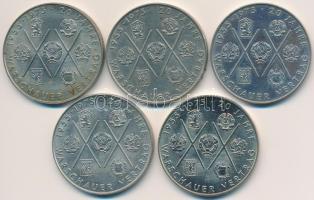 NDK 1975A 10M "Varsói Szerződés 20. évfordulója" (5x) T:2 GDR 1975A 10 Mark "20th Anniversary - Warsaw Pact" (5x) C:XF