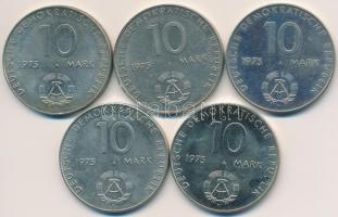 NDK 1975A 10M "Varsói Szerződés 20. évfordulója" (5x) T:2 GDR 1975A 10 Mark "20th Ann...