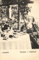 Ada Kaleh, Kávéházi terasz, Bego Mustafa / Turkish bey at the cafe