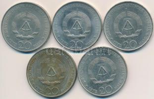 NDK 1972A 20M Cu-Ni "Wilhelm Pieck" (5x) T:2
GDR 1972A 20 Mark Cu-Ni "Wilhelm Pieck&...