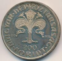 1978. 200Ft Ag "Első magyar aranyforint" T:PP patina
Adamo EM56