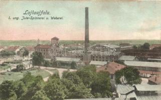 Lajtaújfalu, Neufeld an der Leitha; I. ungarische Jute-Spinnerei und Weberei; Verlag Josef Popper / Magyar Szövő és fonó gyár / spinning factory