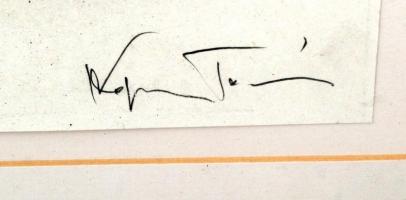 Kopasz Tamás (1958- ): Kéz nélkül állt ott az ágy mellett. Vegyes technika, papír, jelzett, üvegezet...