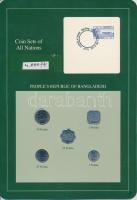 Banglades 1974-1984. 1p-50p 5xklf, "Coin Sets of All Nations" forgalmi szett felbélyegzett...