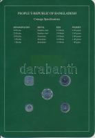 Banglades 1974-1984. 1p-50p 5xklf, "Coin Sets of All Nations" forgalmi szett felbélyegzett...