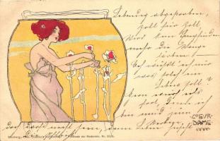 1899 Coeur Dame, Theo Stroefers Kunstverlag - Postkarte der Modernen No. 5526, unsigned Raphael Kirchner