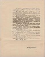 1848 Szemere Bertalan körlevele, melyben katonák toborzását sürgeti. 1848. augusztus 29. 2 l. 37x22 ...