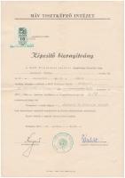 1966 Képesítő bizonyítvány, MÁV Tisztképző Intézet, 30x21cm