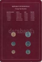Honduras 1974-1985. 1c-50c 6xklf, "Coin Sets of All Nations" forgalmi szett felbélyegzett ...