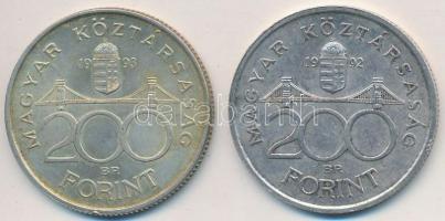 1992-1993. 200Ft Ag "MNB" (2x) T:2