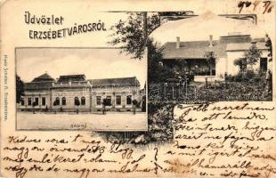 Erzsébetváros, Dumbraveni; Kaszinó, a Kaszinó udvar, kiadja Scholtes A. / Casino, Casino gardens, floral (EK)