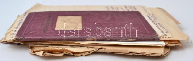 cca 1863-1945 Vegyes judaika tétel: 1945 májusában Waldenburgból Buchenwaldba írt levél, valamint na...