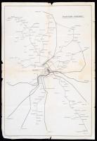 cca 1949-50  A magyar postai vonalcsoportok térképei, sorszámozott térképszelvény: Pestkörnyéki vona...