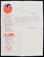 1938 "Via" Utazási és Fürdőiroda Kft. fejléces levele, 29x23cm