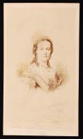 cca 1860 Mária Henrietta belga királyné fotója / cca 1860 Photo of Maria Henrietta queen of Belgium  7x11 cm
