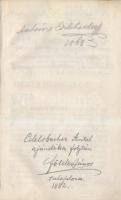 Anonymi Belae regis notarii Historia Hungarica septem primis ducibus Hungariae. Anonymus Gesta Hungarorumának legelső, nyomtatásban megjelent változata Johann Georg von Schwandtner (1716-1791) történetíró, forráskutató Scriptores rerum Hungaricaum veteres ac genuini (Bécs, 1746) című nagy jelentőségű forráskiadványának első kötetéből. Több kéz által írt széljegyzetekkel, latin és magyar nyelven egyaránt, köztük Edelspacher Antal (1846-1894) nyelvész magyar nyelvű, ceruzás feljegyzéseivel. Néhány lapon belevágásokkal. Kicsit kopott félvászon kötésben, enyhén foltos lapokkal, de korához képest jó állapotban. /  Anonymi Belae regis notarii Historia Hungarica septem primis ducibus Hungariae. The very first published version of the Gesta Hungarorum, the chronicle of the Medieval Hungarian author Anonymus, published by the historian and source collector Johann Georg von Schwandtner (1716-1791) in his magnus opus, the Scriptores rerum Hungaricaum veteres ac genuini (Vienna, 1746). With marginal notes in Latin and Hungarian writtenby several hands, among them those of the 19th century Hungarian linguist Antal Edelspacher (1846-1894). With cuttings on several pages. In a bit worn out half-linen binding, with a bit stained pages, otherwise in good condition regarding its age.