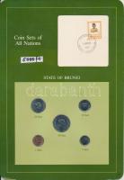 Brunei 1987-1988. 1s - 50s 5xklf db, forgalmi szett felbélyegzett kartonlapon T:1 Brunei 1987-1988. 1 Sen - 50 Sen 5xdiff, coin set on cardboard with stamp C:UNC