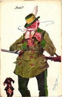 7 db RÉGI vadász motívumú képeslap, vegyes minőség / 7 old hunting motive cards, mixed quality