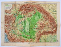 cca 1941-1942 Magyarország hegy- és vízrajzi térképe, kiadja a M. kir. Honvéd Térképészeti Intézet, ...