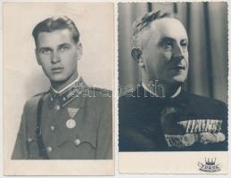 Katona kitüntetésekkel 2db fotó, 9x14cm