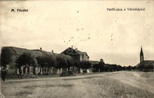 Magyarpécska, Pécska; Petőfi utca, városháza / street, town hall (EK)