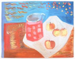 Anna jelzéssel: Asztali csendélet. Olaj, karton, 31×40 cm