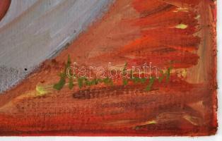 Anna jelzéssel: Asztali csendélet. Olaj, karton, 31×40 cm