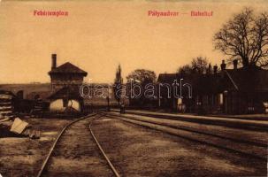 Fehértemplom, Bela Crkva; vasútállomás / railway station (ázot sarok / wet corner)