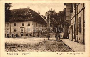 Segesvár, Schässburg, Sighisoara; Vár tér, Evangélikus Főgimnázium / castle square, grammar school