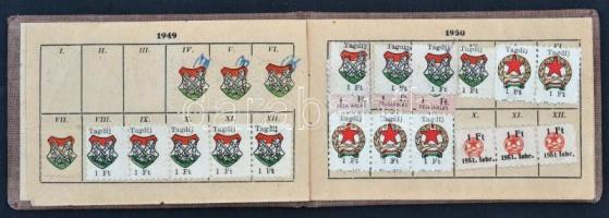 1952. "Magyar Szabadságharcos Szövetség" tagsági könyve, zománcozott fém gomblyukjelvénye ...