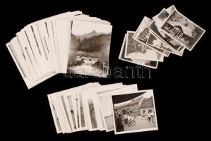 cca 1930-1970 Láng Gábor (1918-1975) hidász fotóhagyatéka, benne számos érdekes felvétellel felvidéki városokról, Budapestről, stb., nagy részük hátulján feliratozva, különböző méretben, összesen 103 db