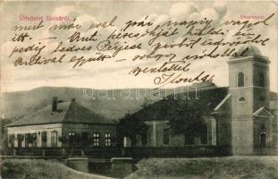 Galsa, Galscha; Utca részlet, Római katolikus templom / street, Roman Catholic church (ázott sarok / wet corner)