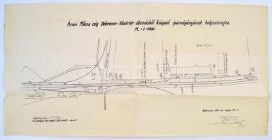 1940, 1951 Sóértékesítő Állami Vállalat Debrecen-Vásártéri iparvágánya, vágányelrendezési térkép, ki...