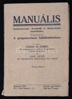 Czaich Zs. Cornél, Gál Jenő: Manuális. Gyógyszerészek, droguisták és illatszerészek használatára. Függelékül: A gyógyszerészet fejlődéstörténete. Bp., 1932, szerzői kiadás. Kicsit kopott, tűzött papírkötésben, egyébként jó állapotban.