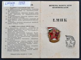 1950. "LMHK (Légy munkára, harcra kész) II. fokozatú jelvénye" sorszámozott, zománcozott B...