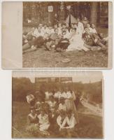 1917-19 Turista fotók: "Könnyű üteg", Kis-Csitár, és egy óbudai csoport, 2db az egyik kis hibával, 8x12cm és 14x9cm