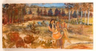 Klie jelzéssel: Szerelmespár. Olaj, farost, 39×77 cm