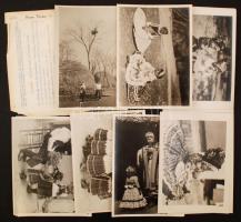 Kankowsky Ervin (1884-1945) pecséttel jelzett fotó  sorozata. Magyar gyermekek népviseletben, 12 db fotó mappában / Erwin von Kankowsky. Series of Hungarian children 12 photos with signs.18x24 cm