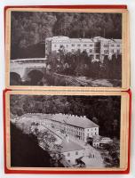 cca 1900 Herkulesfürdő. 12 lapos fotó-leporelló. R. Krizsány kiadása. Kiadói, aranyozott, festett vá...