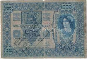 1902. 1000K szerb felülbélyegzéssel T:III,III- folt, kis szakadás