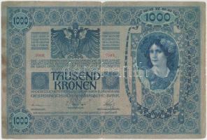 1902. 1000K szerb felülbélyegzéssel T:III,III- folt, kis szakadás