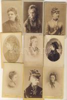 1860-1890 Régi fényképek:Női arc és mellképek (10db)