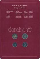 Ghána 1991. 10c - 100c 4xklf db, forgalmi szett felbélyegzett kartonlapon T:1
Ghana 1991. 10 Cedis ...