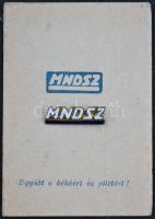 1951. "MNDSZ (Magyar Nők Demokratikus Szövetsége)" tagsági könyve és zománcozott fém jelvénye (28x9mm) T:2