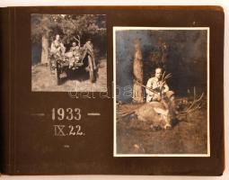 1933-1939 Vadásznapló 22 fotóval magyarország i vadászatokról, különféle trófeákkal, benne gr. Vay L...