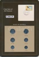 Eritrea 1991. 1c - 100c 6xklf db, forgalmi szett felbélyegzett kartonlapon T:1 Eritrea 1991. 1 Cent - 100 Cents 6xdiff, coin set on cardboard with stamp C:UNC