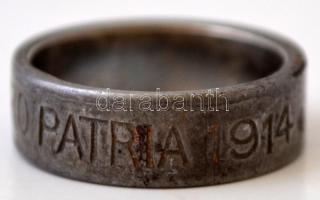 1914 Pro patria 1914 feliratú fémgyűrű, méret: 48 / Pro Patria 1914 World War I iron ring, s: 48