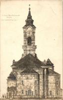 Arad, Református templom átalakítása, hátsó homlokzati rajz / Calvinist church restructuring, draiwng (EB)