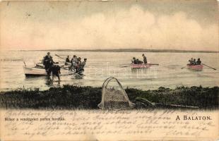 Balaton, Mikor a vendégeket a partra hordják, csónakok (Rb)