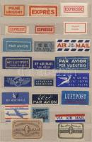 1880-1950 Ragjegyek (75db) 4 berakólapon, jegyzékkel